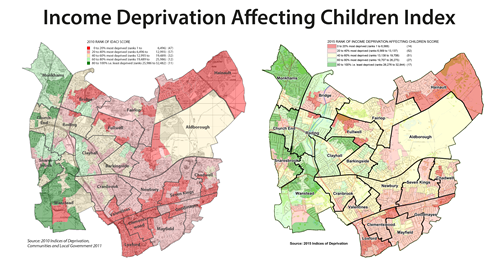 income deprivation affecting children map