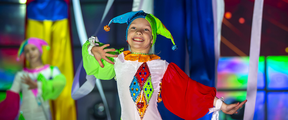 Child dressed as a clown