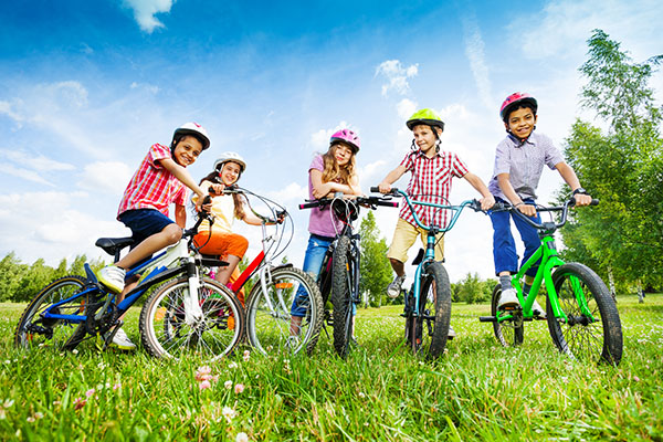 Children Cycling