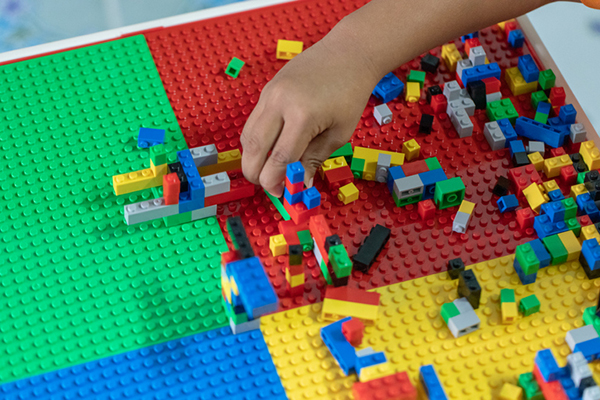 Lego bricks on a table