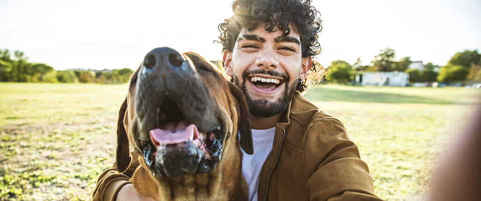 Dog and his owner