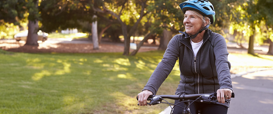 Lady cycling