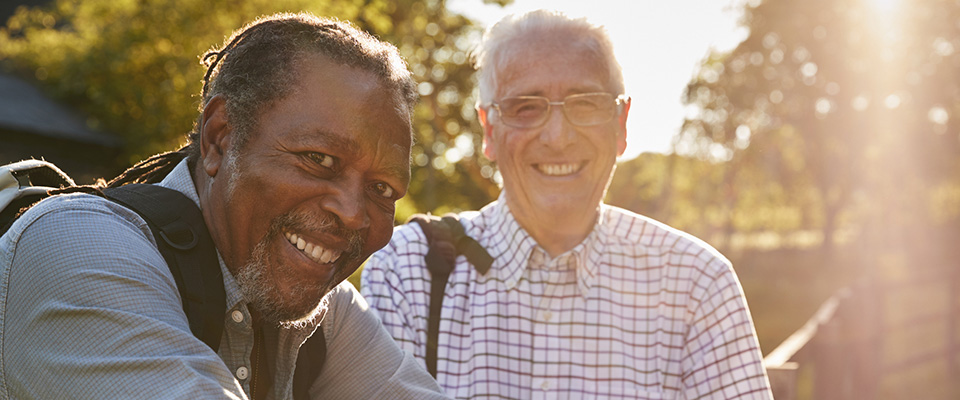 Eldery men outside 