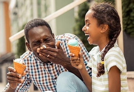 Eating ice cream together