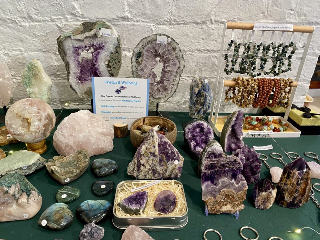 Image of several crystals and ornaments
