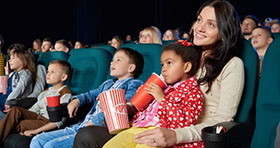 People watching a movie 