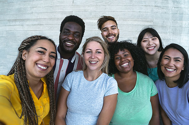 Young people standing together 