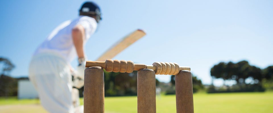 Man playing cricket