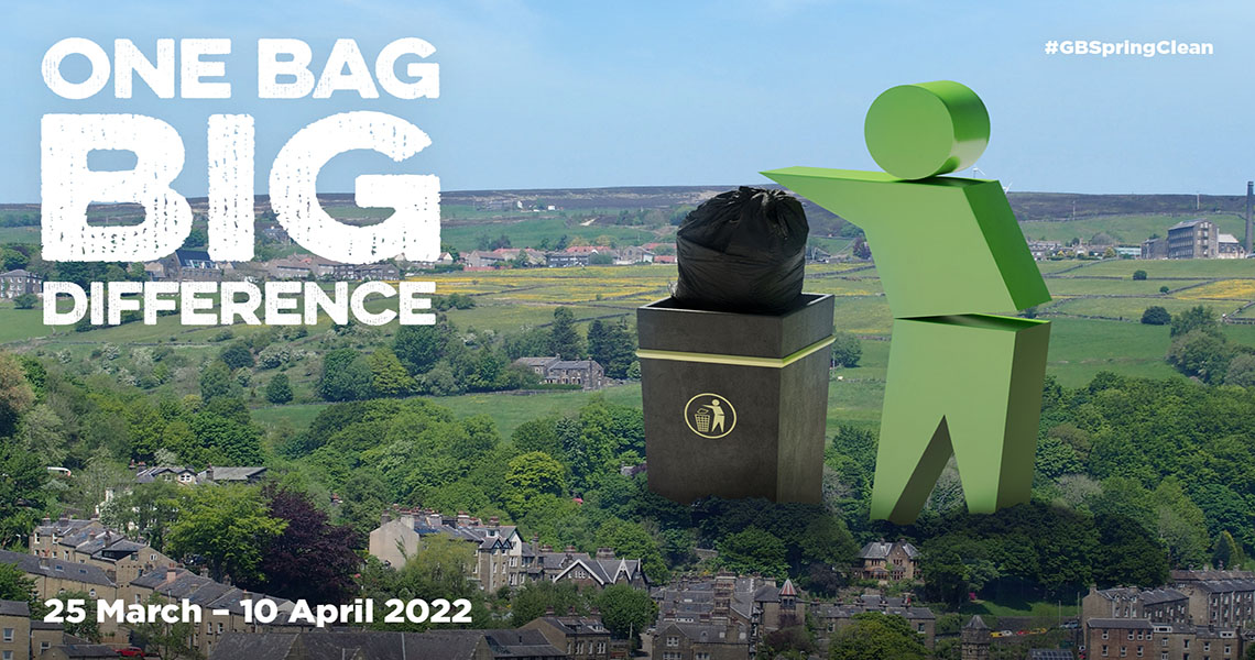image of bin with wording 'One bag, Big Difference'