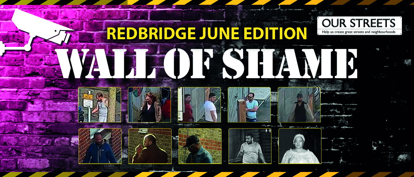 wall of shame graphic with images of offenders