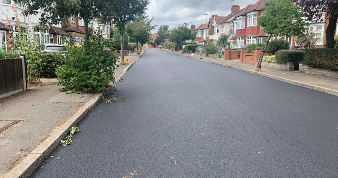 Newly tarmaced road