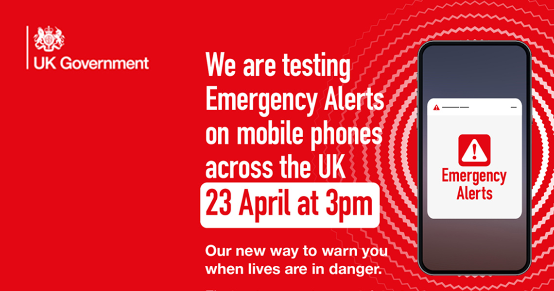 Red graphic showing mobile phone