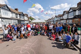Community gathered for street party