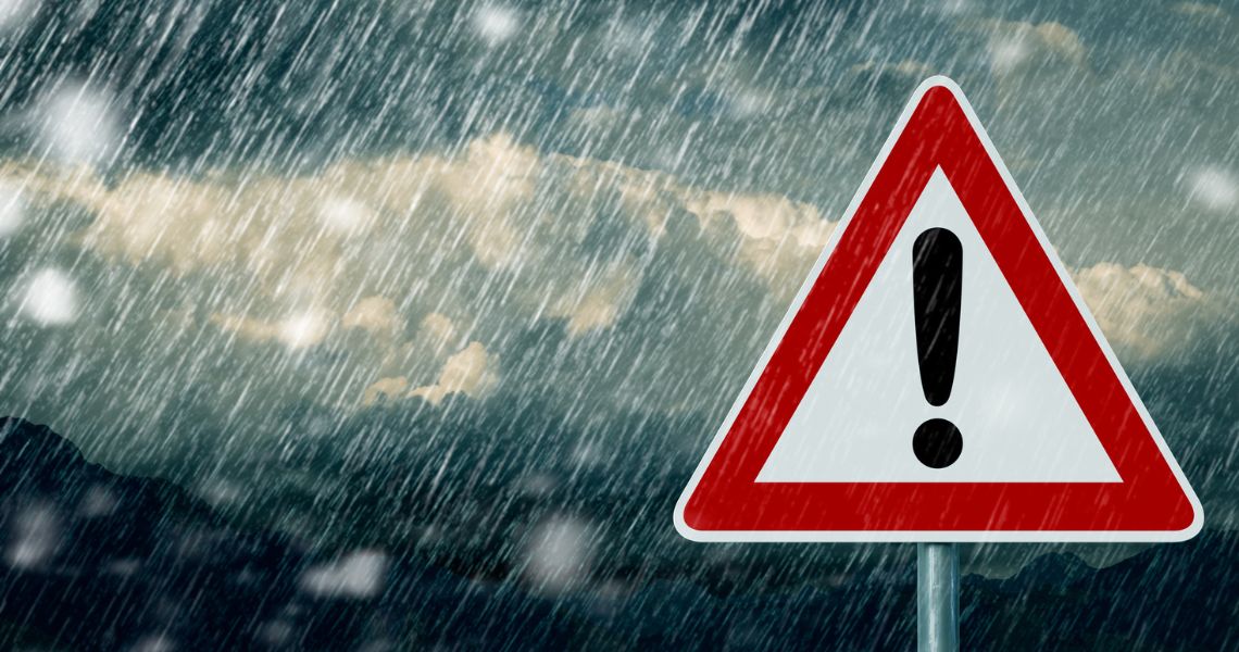 Weather warning sign