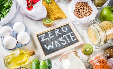 food spread out on table with wording at the centre