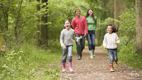 Family walking in the park 