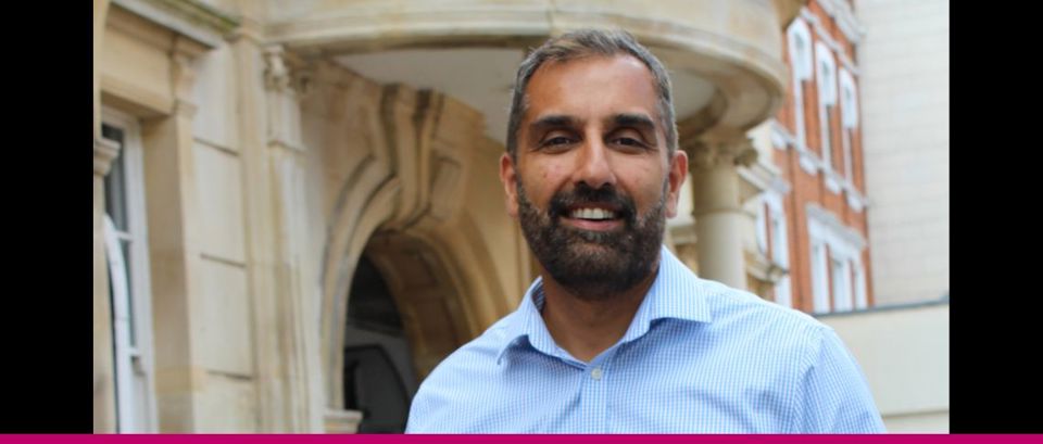 Portrait of Councillor Kam Rai, labelled with the words "Leader's message"