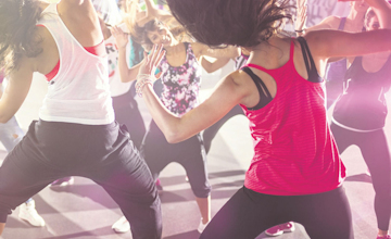 women dancing at a fitness class