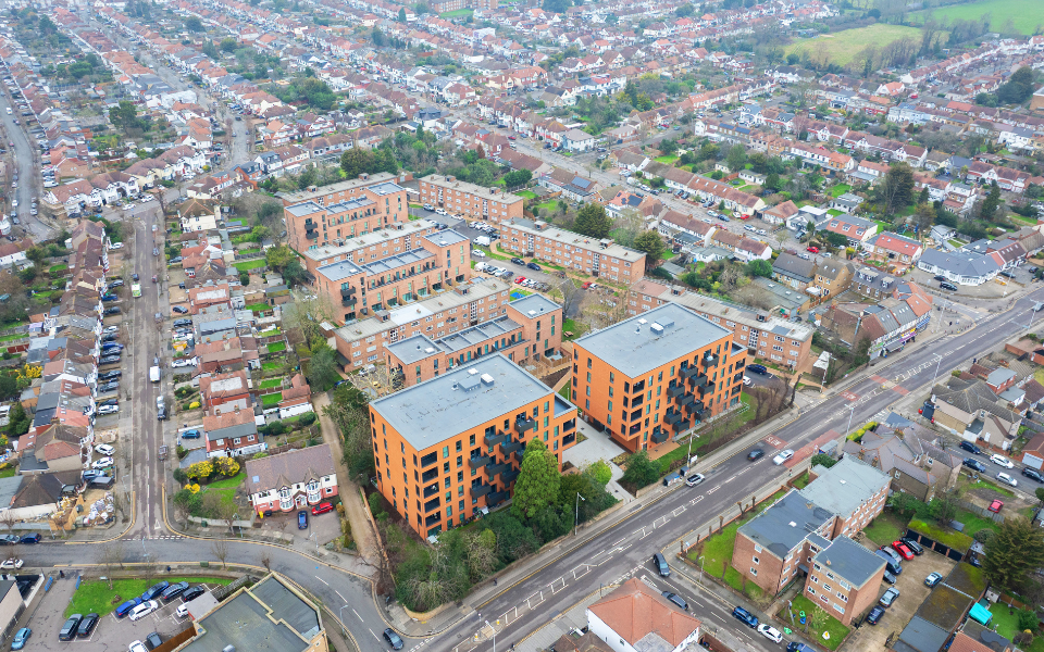Aerial shot of the Little Gearies estate