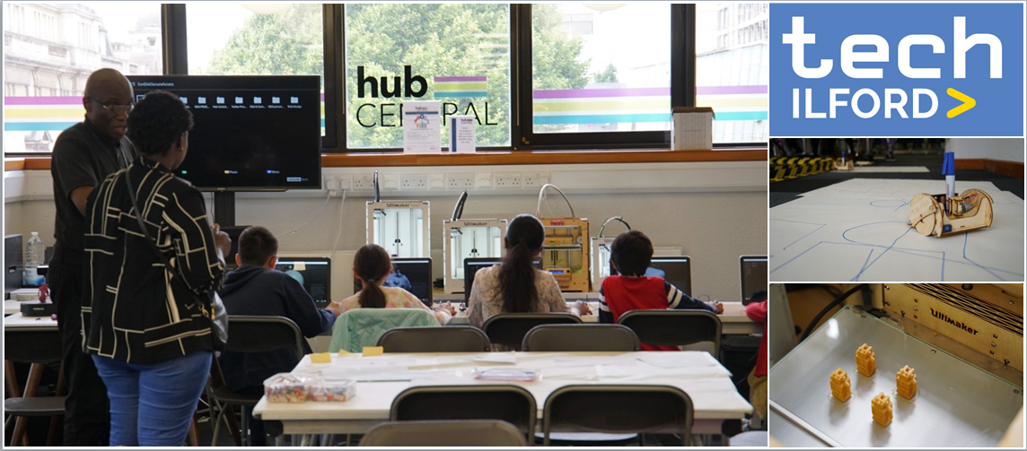 Children in computers learning 3D modelling skills