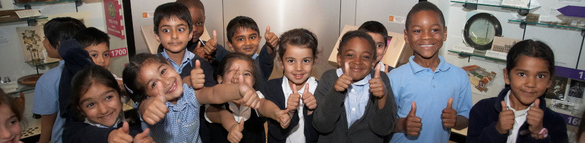 School children visiting Redbridge Museum