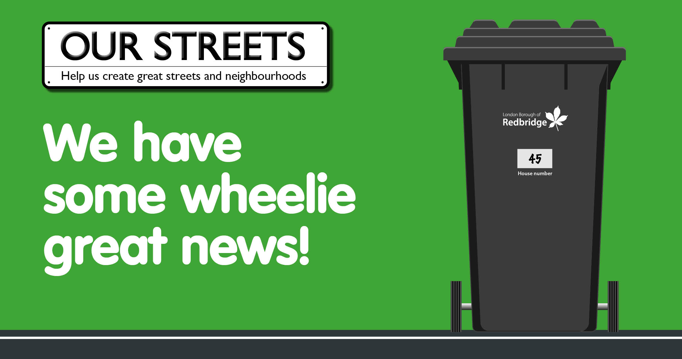 Redbridge wheelie bin graphic