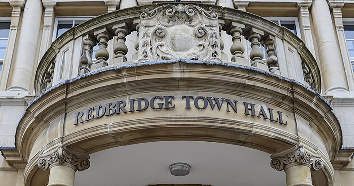 Redbridge Town Hall sign
