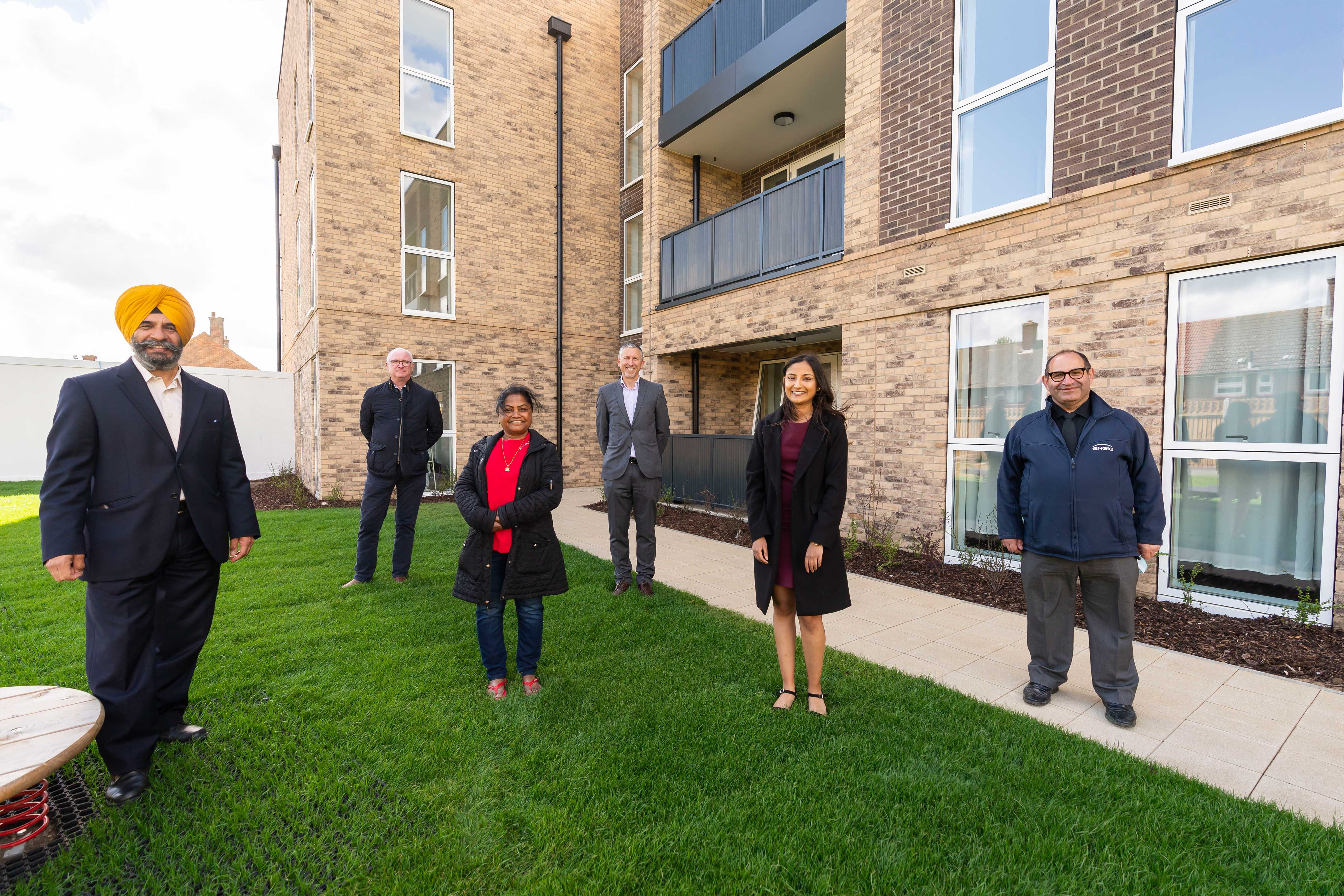 Leader of Redbridge Council Councillor Jas Athwal and others at opening of Marylon Road