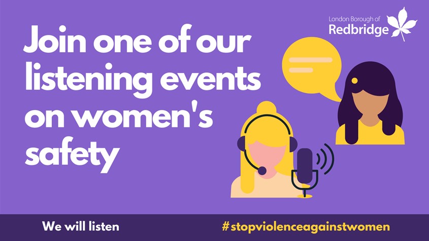 Poster for listening events for women