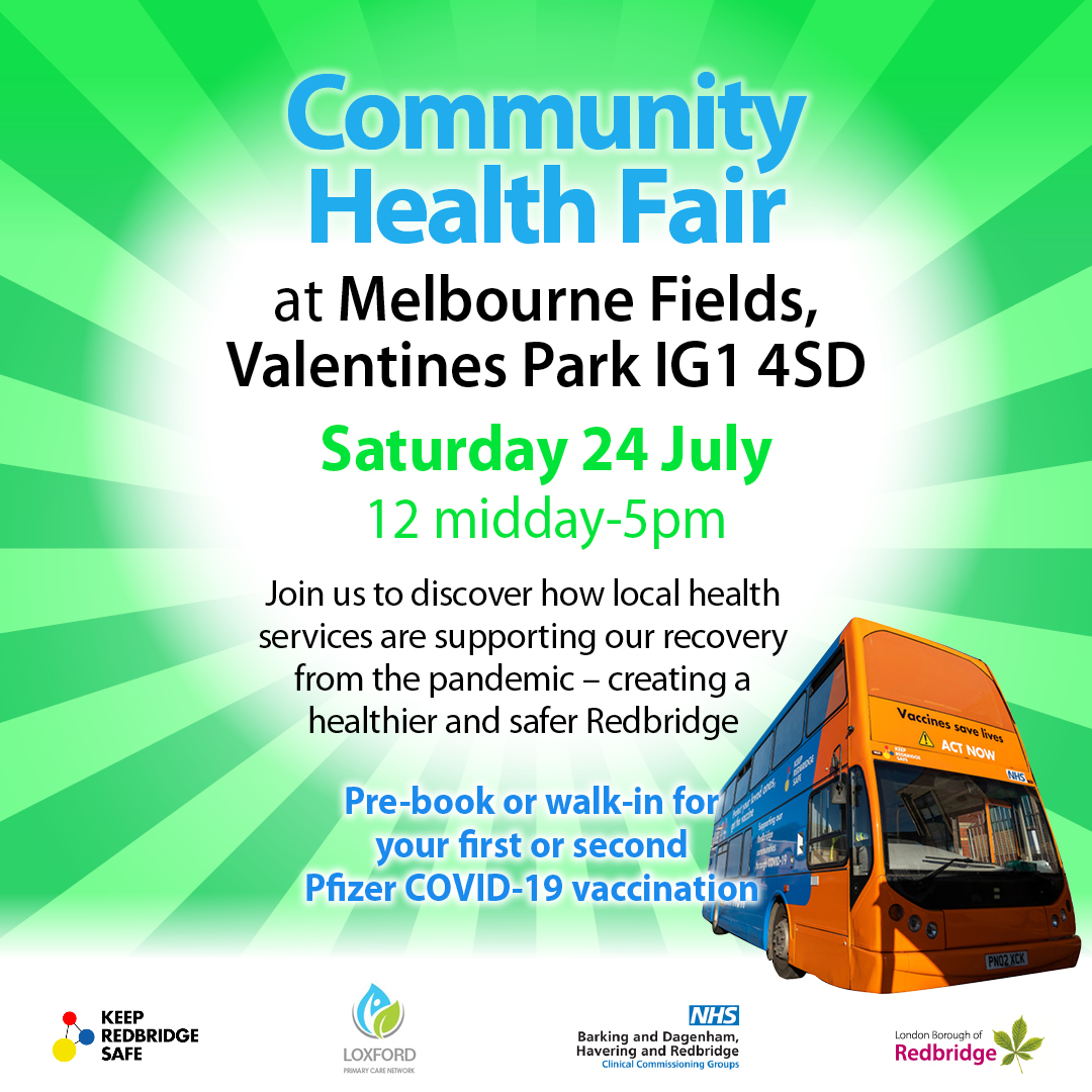 Community Health Fair poster 24 July