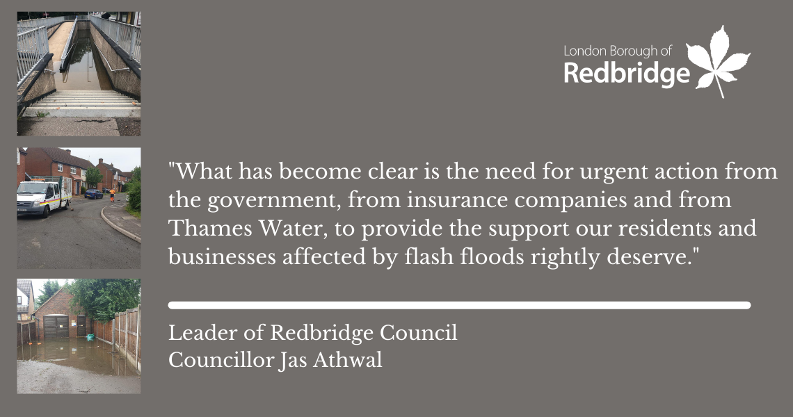 Leader of Redbridge Council Councillor Jas Athwal quote on flooding