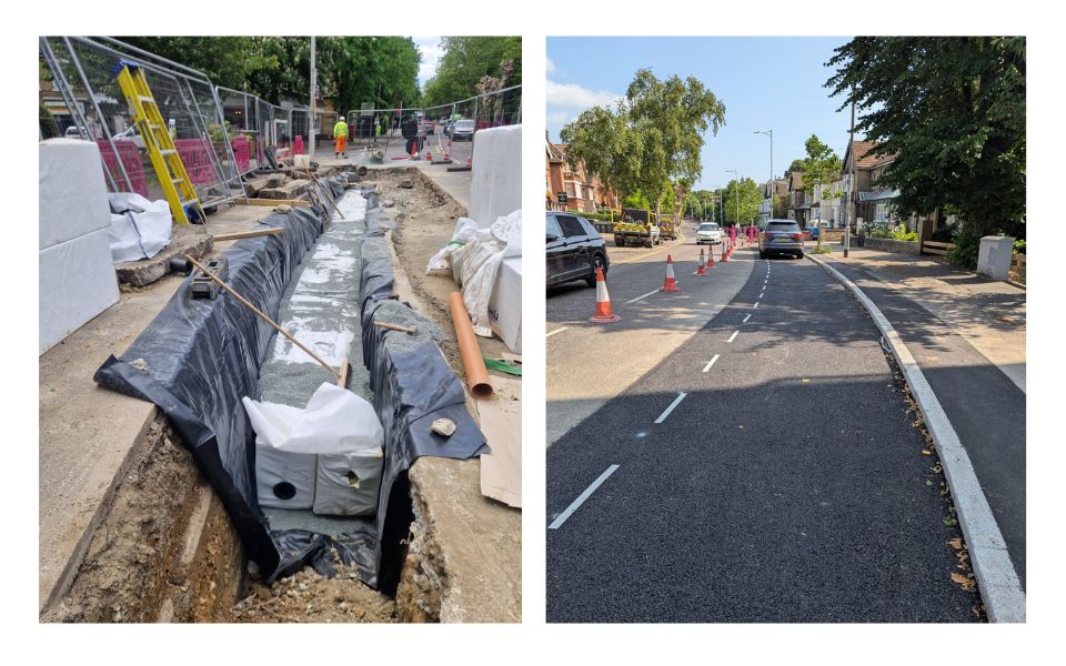 Hydrorock blocks being installed in Hermon Hill