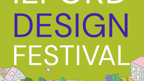 Ilford Design Festival logo featuring vibrant colors and modern typography, showcasing creativity and innovation in design.