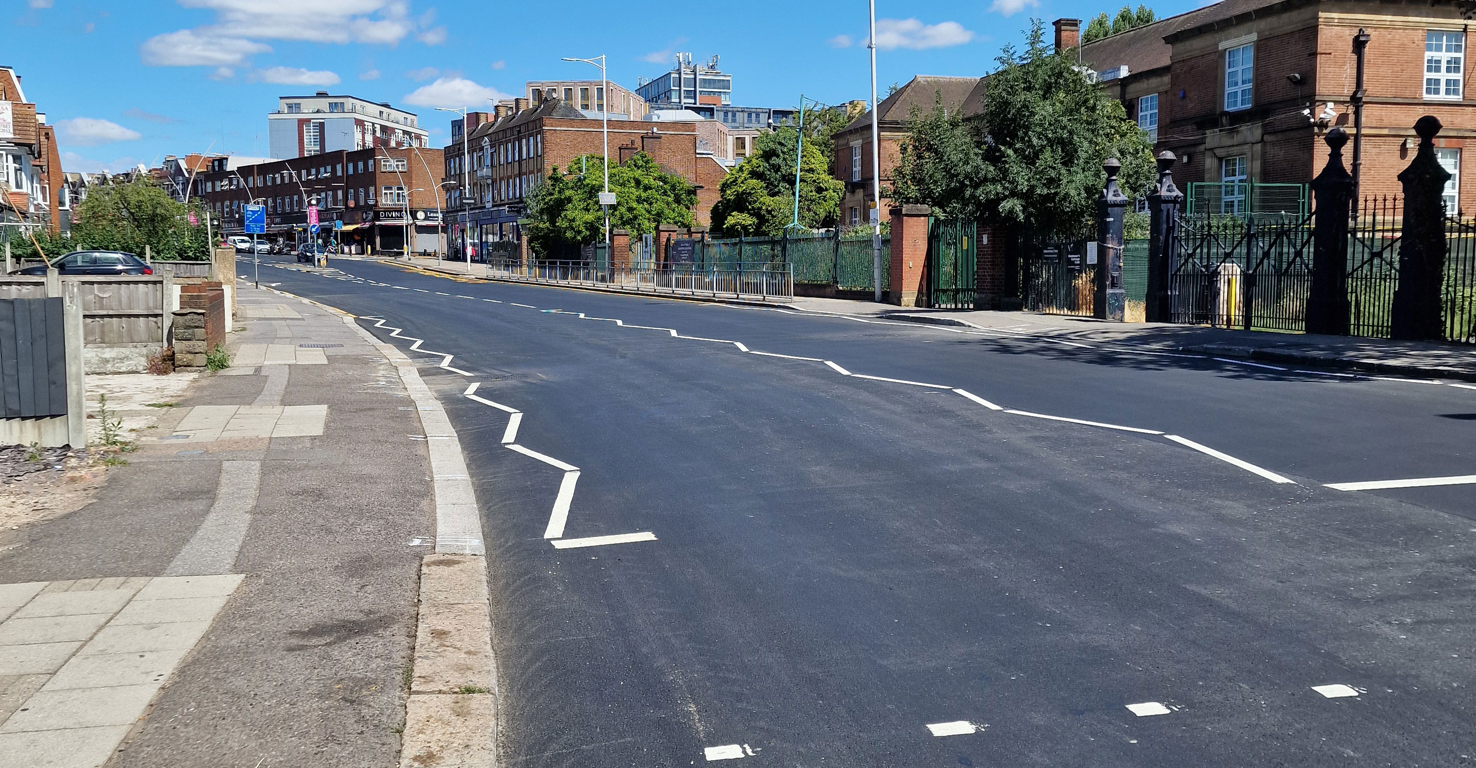 Newly resurfaced Cranbrook Road