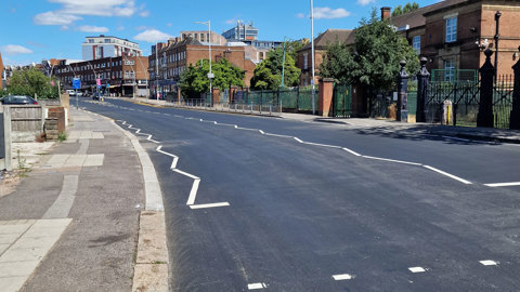 Newly resurfaced Cranbrook Road