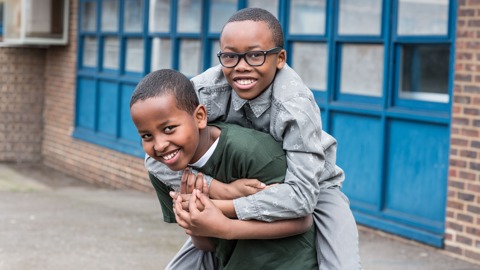 Two children playing