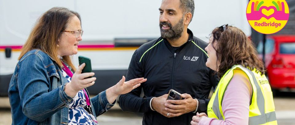 The leader of the council speaking to members of the public
